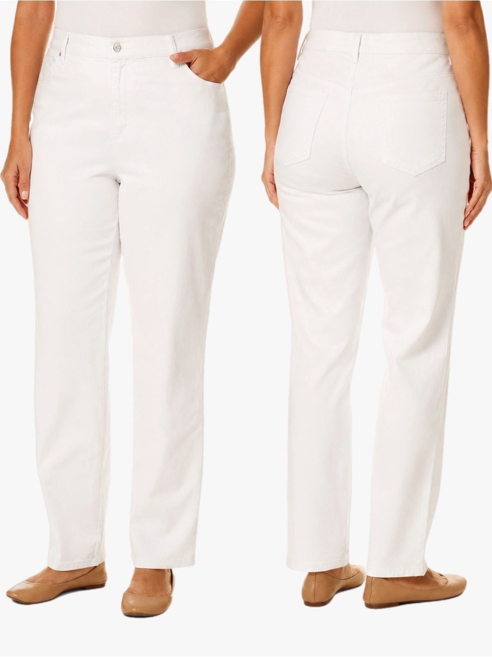 NWT Gloria Vanderbilt Amanda Slimming Jeans Vintage White Plus Size 16